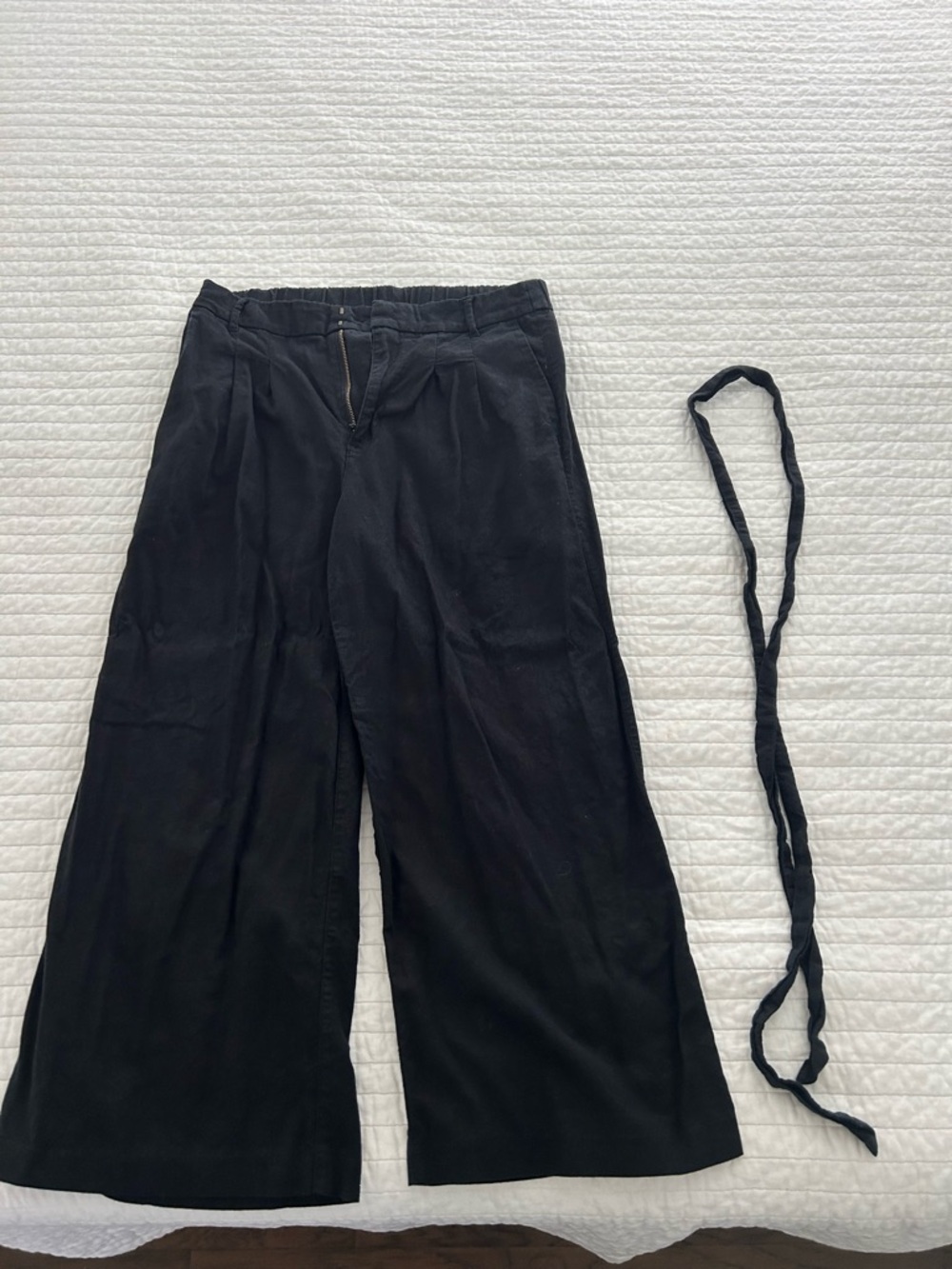 Old Navy Black Wide Leg Pants with Waist Tie